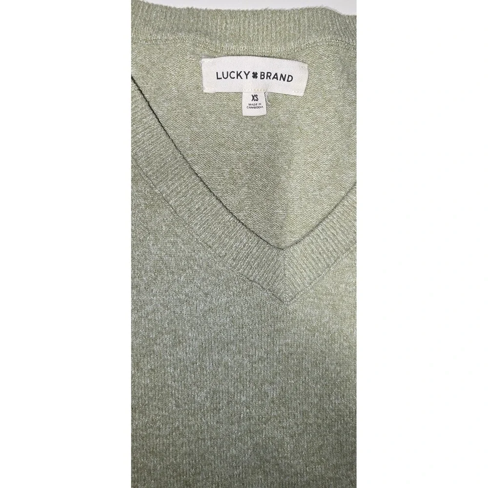 LuCKY BRAND Vneck relaxed‎ long sleeve sweater spring 2025 XS loose sage green
